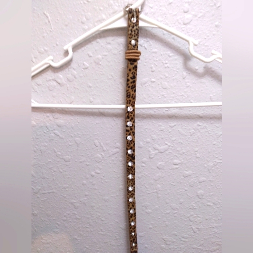 Leopard and rhinestone belt